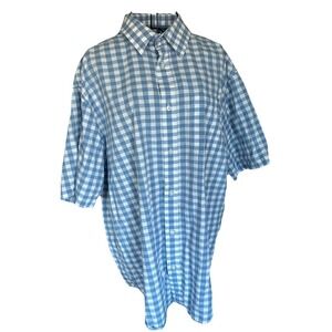 Men's Gioberti Italy Short Sleeve Gingham Button Down Size XL Preppy Golf